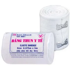 Bịch 10 Cuộn Băng Thun Y Tế Bảo Thạch 2 Móc - Độ Co Dãn Cao, Giặt Được, Dùng Trong Bệnh Viện, Hỗ Trợ Chấn Thương