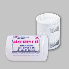 Bịch 10 Cuộn Băng Thun Y Tế Bảo Thạch 2 Móc - Độ Co Dãn Cao, Giặt Được, Dùng Trong Bệnh Viện, Hỗ Trợ Chấn Thương