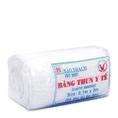 Bịch 10 Cuộn Băng Thun Y Tế Bảo Thạch 2 Móc - Độ Co Dãn Cao, Giặt Được, Dùng Trong Bệnh Viện, Hỗ Trợ Chấn Thương