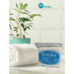 Tăm Bông Vệ Sinh Tai SOFTTANA - Set 100 Que Cho Người Lớn, Thiết Kế Nhỏ Gọn, An Toàn Và Tiện Lợi