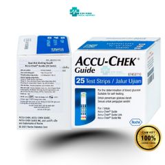Hộp 25 Que Thử Đường Huyết ACCU-CHEK Guide - Chính Hãng, Đo 4 Loại Máu, Độ Chính Xác ISO 15197:2013, Dễ Sử Dụng, Hạn Sử Dụng đến 06/2026