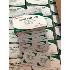 Hộp 100 Miếng Bông Tẩm Cồn TANAPHAR - Dụng Cụ Vệ Sinh Khử Trùng Da Trước Khi Tiêm, Sử Dụng 1 Lần, Phù Hợp Cho Cơ Sở Y Tế