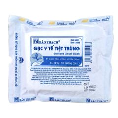 Gạc Y Tế Tiệt Trùng Bảo Thạch 10x10x6 Lớp - Bịch 10 Miếng, Thấm Hút Nhanh, Thân Thiện Môi Trường, Dùng Trong Phòng Mổ