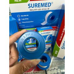 Hộp 12 Cuộn Băng Keo Dính Vải Lụa Y Tế SUREMED - Băng Keo Silk Tape An Toàn Cho Da, Phù Hợp Với Người Lớn & Trẻ Em