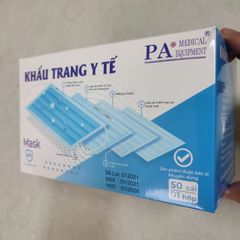 Hộp Khẩu Trang Y Tế 4 Lớp Kháng Khuẩn PA Medical Màu Xanh - An Toàn, Dễ Sử Dụng (50 cái)