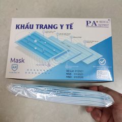 Hộp Khẩu Trang Y Tế 4 Lớp Kháng Khuẩn PA Medical Màu Xanh - An Toàn, Dễ Sử Dụng (50 cái)