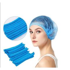 Bịch 100 Nón Đội Đầu Trùm Tóc Xanh Dùng Một Lần - Mũ Không Dệt Phòng Sạch, Chống Bụi, Bảo Vệ Tóc