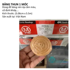 Băng Thun 1 Móc Minh Quang (5x190cm) - Dụng Cụ Y Tế Tiện Ích, An Toàn Cho Da, Dễ Dàng Sử Dụng và Vệ Sinh