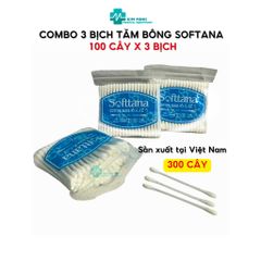 Combo Bông Tăm Vệ Sinh Người Lớn SOFTTANA - 300 Que Tăm Bông Chất Lượng Cao, Tiện Lợi, An Toàn Sức Khỏe