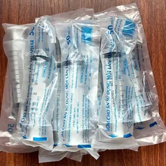 Hộp 25 Bơm Tiêm 50ml/cc Đầu Lớn Không Kim TANAPHAR - Vô Trùng, Tiệt Trùng Ethylene Oxide, Sử Dụng Một Lần