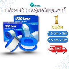 Băng Dính Cuộn Vải Lụa Y Tế UGOTana 1,25cm x 5m và 2,5cm x 5m - An Toàn và Hiệu Quả Cho Chăm Sóc Sức Khỏe