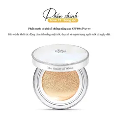 Phấn nước The History of Whoo Cushion Brightening SPF50+/PA+++ Tone 21 (tách set, không hộp) – sáng da, mỏng mịn