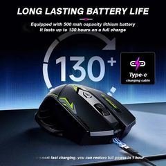 Chuột Không Dây Gaming Bluetooth BAK59 - Sạc Pin, Kết Nối 2.4G, DPI Điều Chỉnh, May Tính Chạy Im Lặng Dành Cho Game Thủ