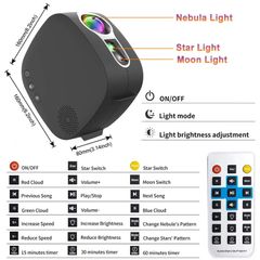 Đèn Thiên Hà V2 Có Loa Bluetooth - Đèn Chiếu Trăng Sao Vũ Trụ Nháy Theo Nhạc Đẹp Chill Cho Căn Phòng Tỏa Sáng