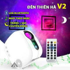 Đèn Thiên Hà V2 Có Loa Bluetooth - Đèn Chiếu Trăng Sao Vũ Trụ Nháy Theo Nhạc Đẹp Chill Cho Căn Phòng Tỏa Sáng