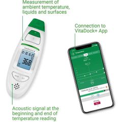 Nhiệt Kế Hồng Ngoại Medisana 76145 TM 750 Connect - Đo Nhiệt Độ Chính Xác Với Bluetooth và Ứng Dụng VitaDock Cho iOS và Android