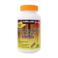 Viên Uống Bổ Sung Chất Xơ Kirkland Signature Psyllium Fiber Capsules 360 Viên - Hỗ Trợ Tiêu Hóa, Giảm Cholesterol, Sức Khỏe Tốt Hơn