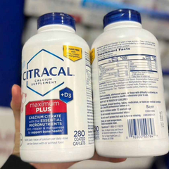 Viên Uống Bổ Sung Canxi Citracal Maximum Calcium Citrate +D3 280 Viên - Hỗ Trợ Xương Khớp Chắc Khỏe, Giảm Đau Nhức Hữu Hiệu