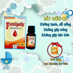 Sắt Hữu Cơ FERRIPOLY Nhỏ Giọt - Thực Phẩm Bổ Máu Dễ Uống Không Tanh, Giúp Cải Thiện Thiếu Máu Cho Trẻ Em và Người Lớn