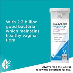 Viên Uống Men Vi Sinh Phụ Nữ Blackmores Probiotics Women Flora Balance - Hỗ Trợ Tiêu Hóa, Cân Bằng Vi Sinh Vùng Kín, 30 Viên Úc