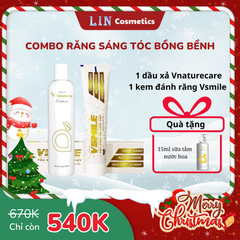 Combo Chăm Sóc Tóc và Răng Miệng – Kem Đánh Răng VSmile & Dầu Xả VNatureCare, Nụ Cười Sáng và Tóc Bồng Bềnh Mềm Mượt