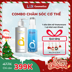 Combo Chăm Sóc Cơ Thể Nữ VFresh & VNatureCare - Xịt Khử Mùi & Sữa Tắm Thơm Mát, Dưỡng Ẩm Da Mềm Mịn, Hàng Chính Hãng