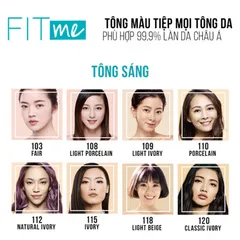 Kem Nền Maybelline Fit Me Matte Poreless 16H SPF22 30ml – Kiềm Dầu, Che Phủ Mịn, Lâu Trôi 407147
