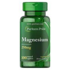 Viên uống Magnesium Puritan’s Pride 250mg - Hỗ trợ thần kinh, giảm căng thẳng, mỏi cơ và giấc ngủ ngon hơn, 100 viên nhập khẩu Mỹ
