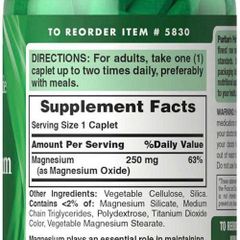 Viên uống Magnesium Puritan’s Pride 250mg - Hỗ trợ thần kinh, giảm căng thẳng, mỏi cơ và giấc ngủ ngon hơn, 100 viên nhập khẩu Mỹ