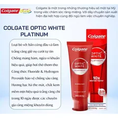 Set Kem đánh răng colgate Mỹ optic white hàng Mỹ