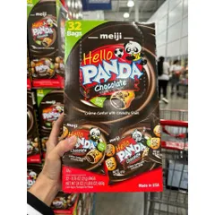 Bánh Gấu Panda Nhân Kem Sô Cô La Meiji Hello Panda - Thùng 32 Gói 680g, Hàng Nội Địa Mỹ, Vỏ Bánh Giòn Tan, Nhân Socola Thơm Ngon
