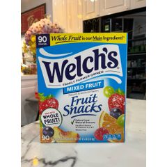 Kẹo Dẻo Welch's Mixed Fruit - Thùng Lớn 90 Gói, Ngon Ngọt, Giàu Vitamin C, Hương Trái Cây Tự Nhiên, An Toàn Cho Bé