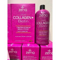 Collagen Dạng Nước Zena Nutrition 900ml - Sản Phẩm Làm Đẹp Da, Tóc, Móng với Biotin - Giảm Nếp Nhăn, Trẻ Hóa Da