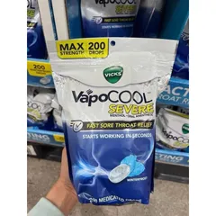 ( Hàng Mỹ) Kẹo ngậm Vicks VapoCOOL 200v date 2027