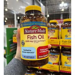 Viên uống Dầu Cá Nature Made Fish Oil 1200mg 300v Omega 3 hỗ trợ tim mạch, trí não và thị lực cho sức khỏe tối ưu