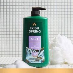 Sữa Tắm Gội Toàn Thân 5 trong 1 Irish Spring 887ML - Hương Thơm Tươi Mát, Chăm Sóc Da Cho Nam Giới, Hàng Mỹ