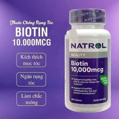 Viên Uống Hỗ Trợ Mọc Tóc Biotin 10000mcg Natrol Beauty Chính Hãng - Giúp Tóc Đẹp, Chắc Khỏe, Ngăn Rụng Tóc 100 Viên