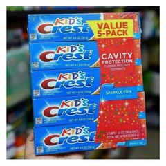 Kem Đánh Răng Crest Kids 130g - An Toàn Cho Bé, Chống Sâu Răng, Hương Vị Trái Cây Tự Nhiên, Không Chứa Đường