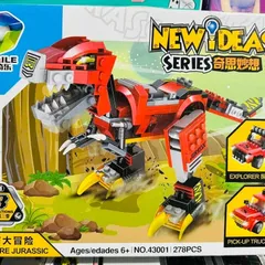Đồ Chơi Lắp Ráp JIQILE 43001 43017 Robot Khủng Long Biến Hình Thành Xe Ô Tô, Máy Bay, Tàu Thủy - Bộ Lego Khám Phá Thế Giới Jurassic