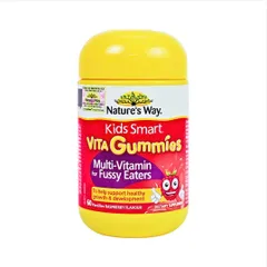 Kẹo dẻo giúp trẻ hết biếng ăn, hấp thu kém, bổ sung vitamin, hỗ trợ miễn dịch - Nature's Way Kids Smart Vita Gummies Multi Vitamin for Fussy Eaters 60 viên