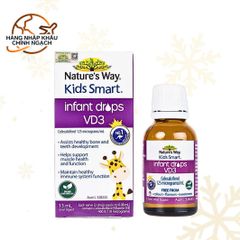 Thực phẩm bổ sung Vitamin D3 Nature's Way Kids Smart - Hỗ trợ phát triển xương, răng và hệ miễn dịch trẻ nhỏ (13ml)