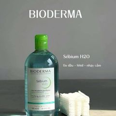 Tẩy trang Bioderma Sebium H2O 500ml (xanh) – kiềm dầu, giảm mụn
