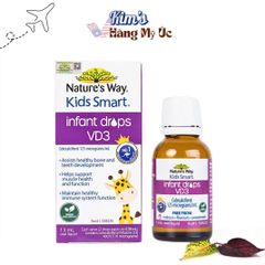 Thực phẩm bổ sung Vitamin D3 tinh khiết Nature's Way Kids Smart Infant Drops 13ml - Hỗ trợ phát triển xương và miễn dịch cho trẻ nhỏ
