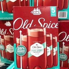 Lốc 5 lăn khử mùi Old Spice Pure Sport 85g - Khô Thoáng, Thơm Lâu, Giải Pháp Tự Tin Cho Nam giới