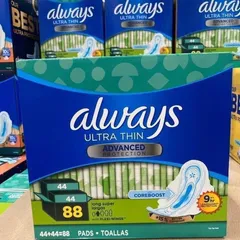 Băng Vệ Sinh Always Ultra Thin 88 Miếng - Thấm Nhanh, Thoáng Khí, Thiết Kế Mỏng Nhẹ, Dành Cho Ngày Kinh Nguyệt Thoải Mái