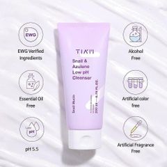 Sữa Rửa Mặt Tia'm Snail & Azulene Low PH 200ml - Làm Sạch Dịu Nhẹ, Cung Cấp Độ Ẩm Cho Da Nhạy Cảm, Dịch Lọc Ốc Sên Chống Oxy Hóa