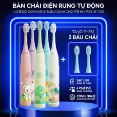 Bàn Chải Điện BRUMIVO Chống Nước Cho Bé - Lông Mềm, Sạc USB, Thiết Kế Hoạt Hình Dễ Thương, Dành Cho Trẻ Từ 3 Tuổi