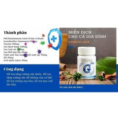 GENECEL MAX - Viên bổ trợ miễn dịch tăng cường sức đề kháng, chống oxy hóa - Thực phẩm bảo vệ sức khỏe Việt Nam