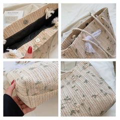 Túi Cói Vintage Đi Biển Đeo Vai Thời Trang Nữ - Túi Tote Có Khóa Bấm Tiện Lợi Size Lớn - Phong Cách Du Lịch Cổ Điển
