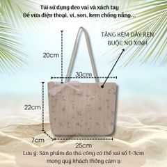 Túi Cói Vintage Đi Biển Đeo Vai Thời Trang Nữ - Túi Tote Có Khóa Bấm Tiện Lợi Size Lớn - Phong Cách Du Lịch Cổ Điển
